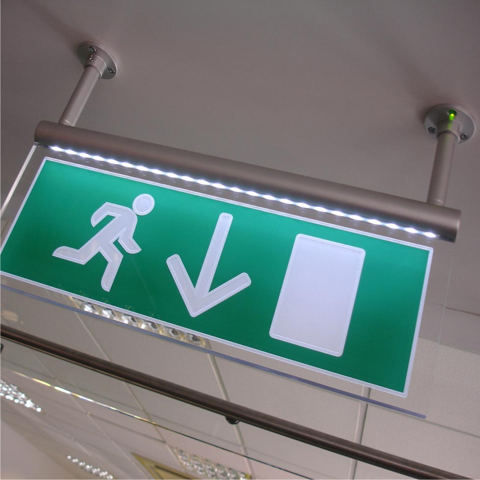 LED Illuminated Fire Exit Sign BS EN ISO 7010 BS5499 Signbox